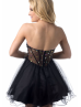 Black Tulle Beaded Sweetheart Neckline Sexy Knee Length Prom Dress